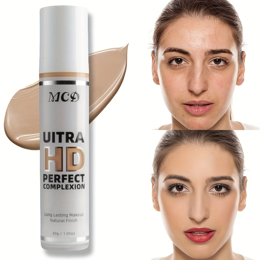 MC Ultra HD Perfect Complexion Liquid Foundation - Matte, Waterproof, Invisible Pores, Natural Shine, Long-Lasting, All Skin Types