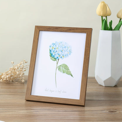 Wooden frame suitable for pictures ranging from 5 to 8 inches, designed for wall mounting. Perfect for studio photos.