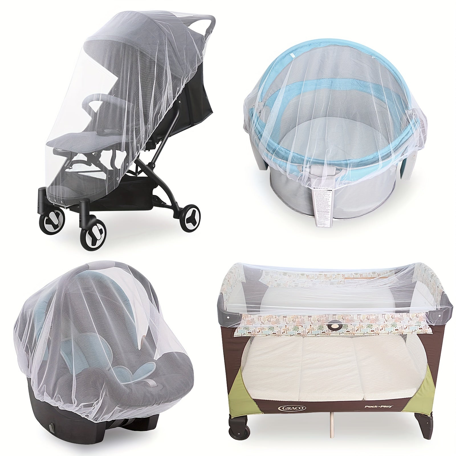 Safeguard Your Infant from Bugs with Portable and Sturdy Baby Mosquito Nets Designed for Strollers, Bassinets, Cradles, and Mini Cribs - Perfect for Halloween and Christmas Gifting.