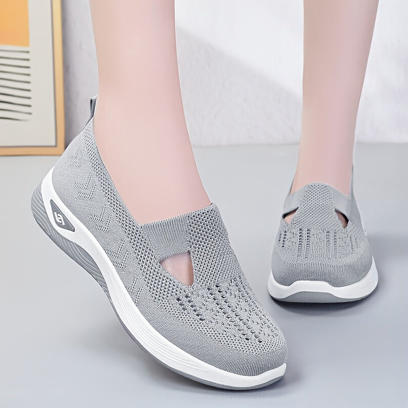 Women's Slip-On Sneakers - Breathable Fabric, Rubber Sole, Low-Top, All-Season Shoes