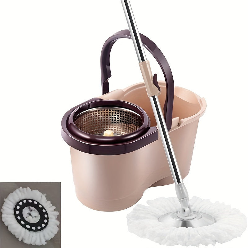 Turn any cleaning task into a breeze with the Rotating Mop and Bucket Set. This versatile set is perfect for use in bathrooms, offices, schools, and more. The 360° Rotating Mop Bucket System comes with 2 Microfiber Mop Replacement Heads and a Stainless