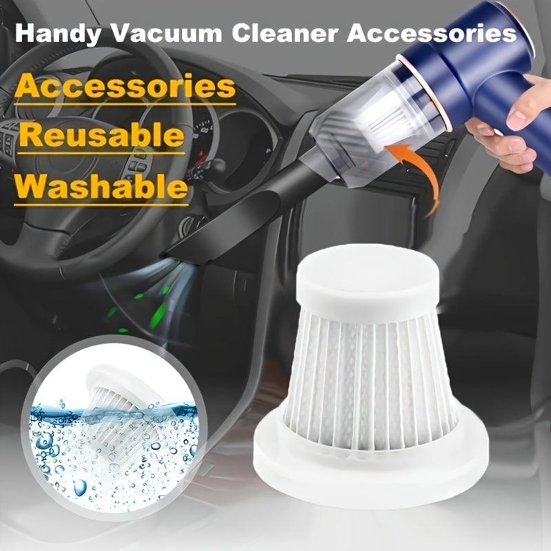 Get a pack of 5 or 10 washable PET filters designed for cordless handheld car vacuum cleaners. These reusable upright vacuum cleaner accessories are a portable and convenient vacuum cleaner filter replacement kit, perfect for self-replacing portable