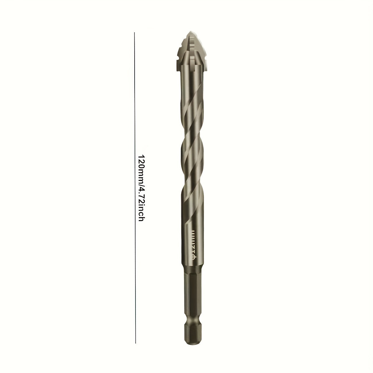 Carbide 4-Teeth Sawtooth Offset Drill Bit for Ceramic Tile, Cast Iron, Concrete, with Ceramic Buster for Precision Positioning, Hex Shank.