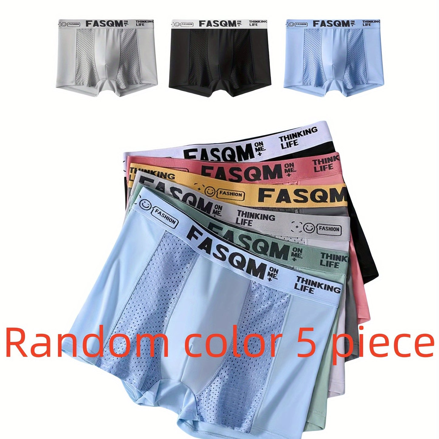 Summer mesh men's underpants in 1/3/5pcs with breathable design for a comfortable fit.