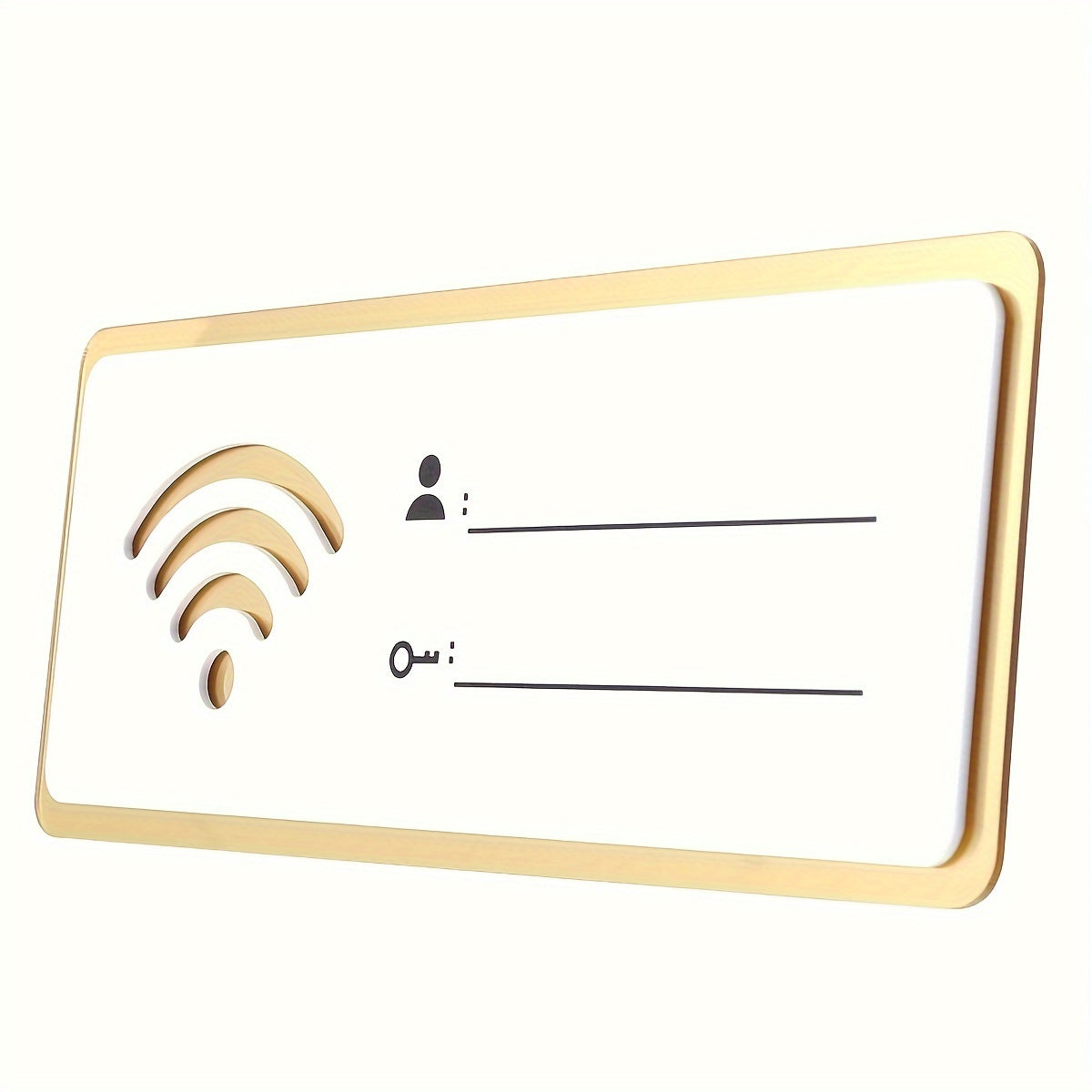 Wooden WiFi sign for home office, no power required, ideal for living room or vacation house decor.