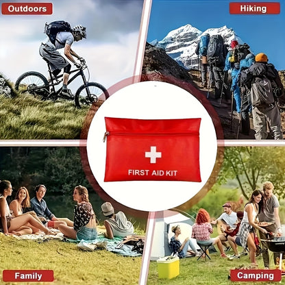 27pc Family & Outdoor First Aid Kit - Scissors, Tweezers & More - Ideal for Campus, Exploration & Disaster - Portable & Durable Travel Size