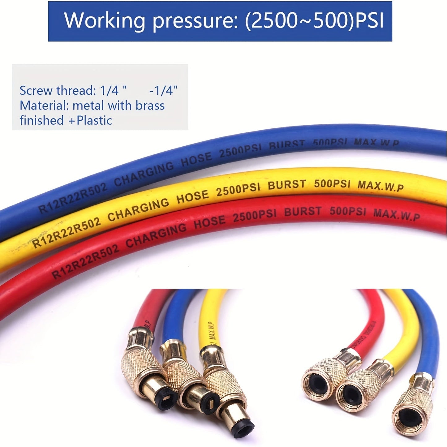 HVAC & Auto 3-Way AC Manifold Gauge Set - Refrigerant Charging Tool with Quick Couplers and Valve Core Kit - Works with R404A, R134A, R12, R22 refrigerants