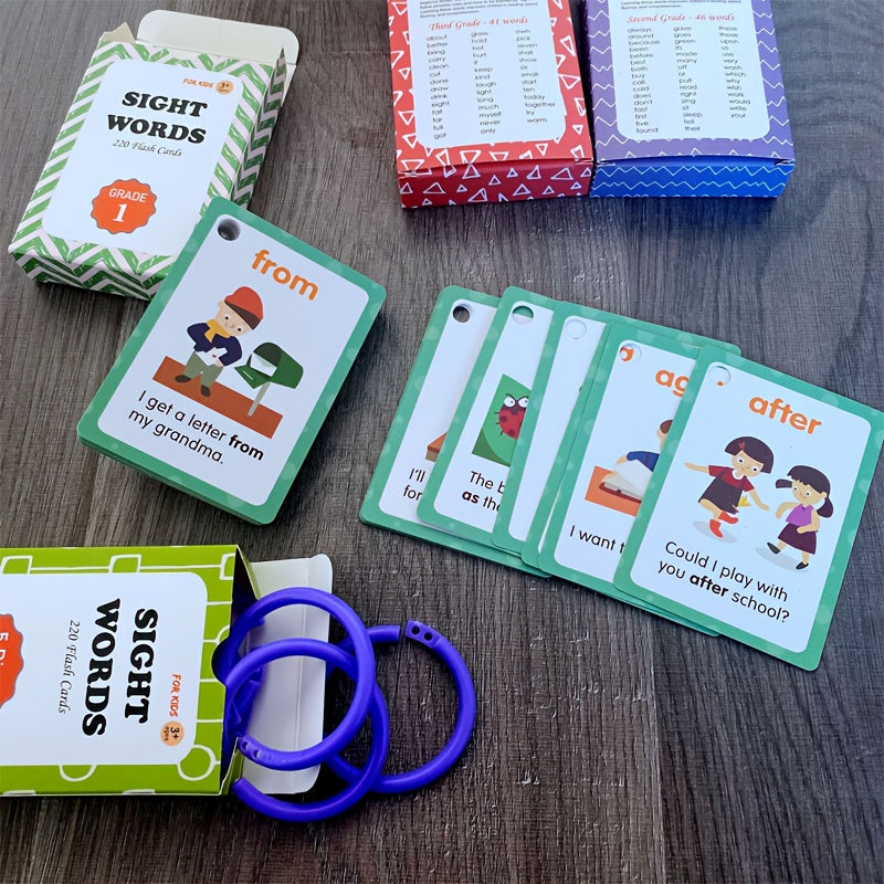 Flashcards for Youngsters: 220 High-Frequency English Words, Sight Words, Little Master Point Reading.