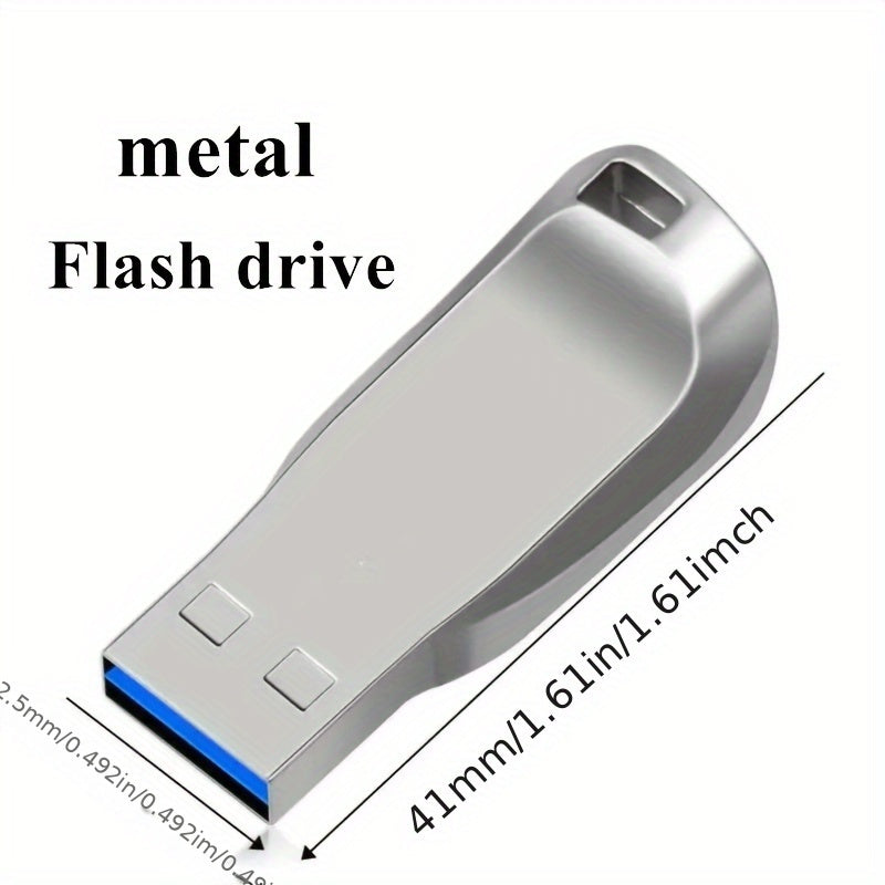 Metal USB 2.0 Flash Drive with High-Speed Data Storage, Available in Various Sizes, Secure Transfer for Computers and Tablets