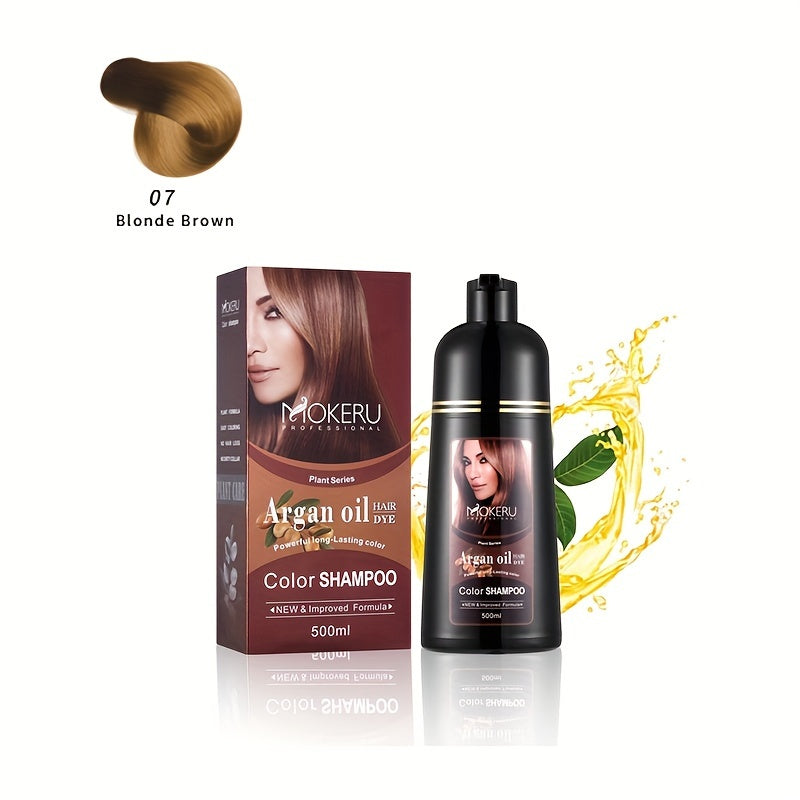 3-in-1 Argan Oil Hair Dye for Easy Gray Coverage at Home-great for Men and Women