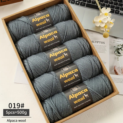 500G Alpaca Wool Yarn, 245 Thick Knitting Needles, Multi-Colored Kit for Autumn and Winter Fashion DIY Projects. Includes Yarn for Sweaters, Cardigans, Scarves, Hats, Gloves, Pants, and