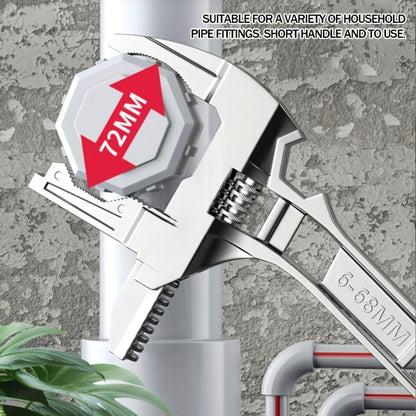 Universal repair bathroom hand tool with large opening adjustable spanner for home repair.