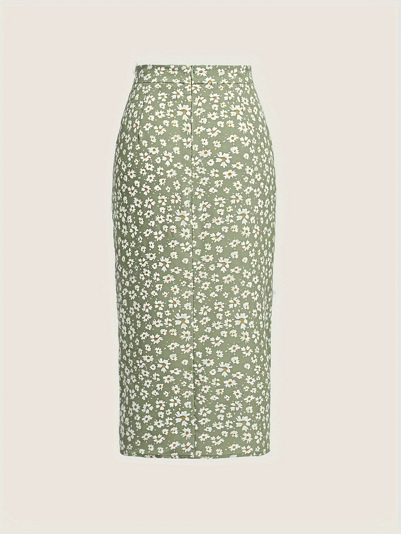 Floral Print Drawstring Ruched Skirt, High Waist Midi Skirt for Spring & Summer, Women's Clothing