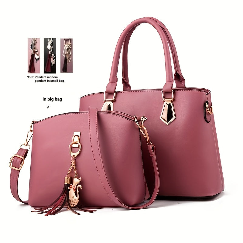 Stylish and versatile 2-piece ladies' bag with large capacity, suitable for gifting girlfriends, wives, and parents on Valentine's Day or birthdays.