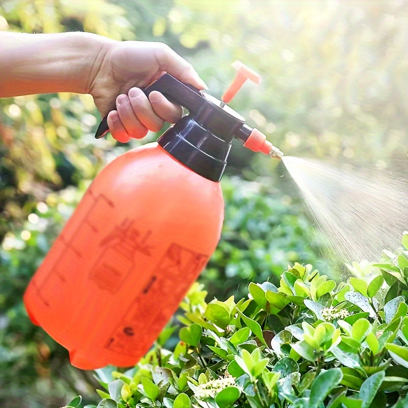 Durable 1.5L plastic watering can with leak-proof valve, ideal for gardening, disinfection, and cleaning. Includes measurement markings and trigger spray nozzle.