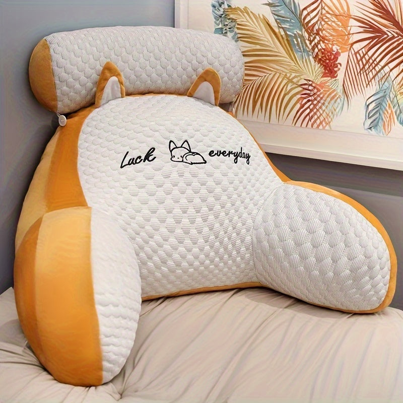 Get comfortable with our 1-piece Cozy Gray & White Reading Pillow featuring a Cute Cat Design. This ergonomic pillow provides excellent back support and is made from soft, breathable fabric for ultimate comfort. It is adjustable for the perfect fit and