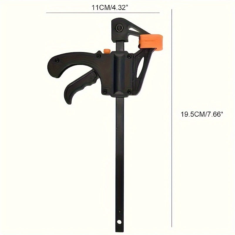 6 pieces of quick release F-style clamp set with 10.16cm adjustable ratchet rod for carpentry and metal construction. Easy-to-handle woodworking tool.