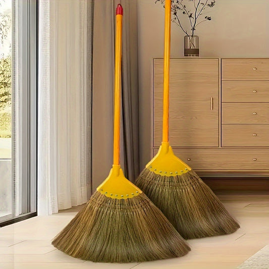 Hand-woven mango broom, anti-static, ideal for hard floors in living room, bedroom, kitchen, courtyard, and cleaning floors.