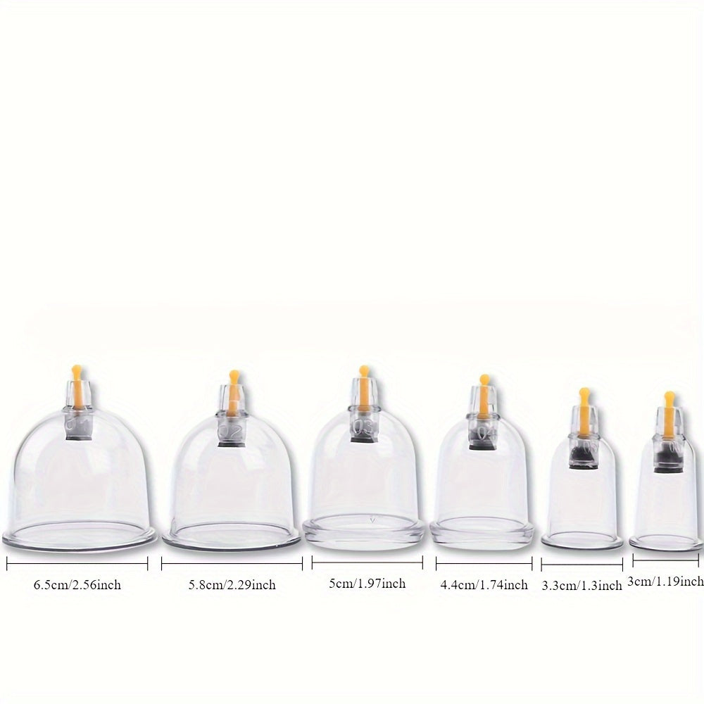 Home use vacuum cupping set with 32 suction cups.