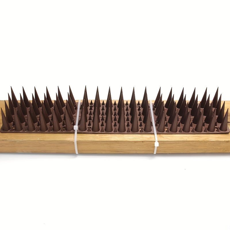 10 packs of 2023 new 298.7cm 4-row bird spikes for windowsills, balconies, flower pots, fences, and walls to deter birds, cats, doves, and thieves.