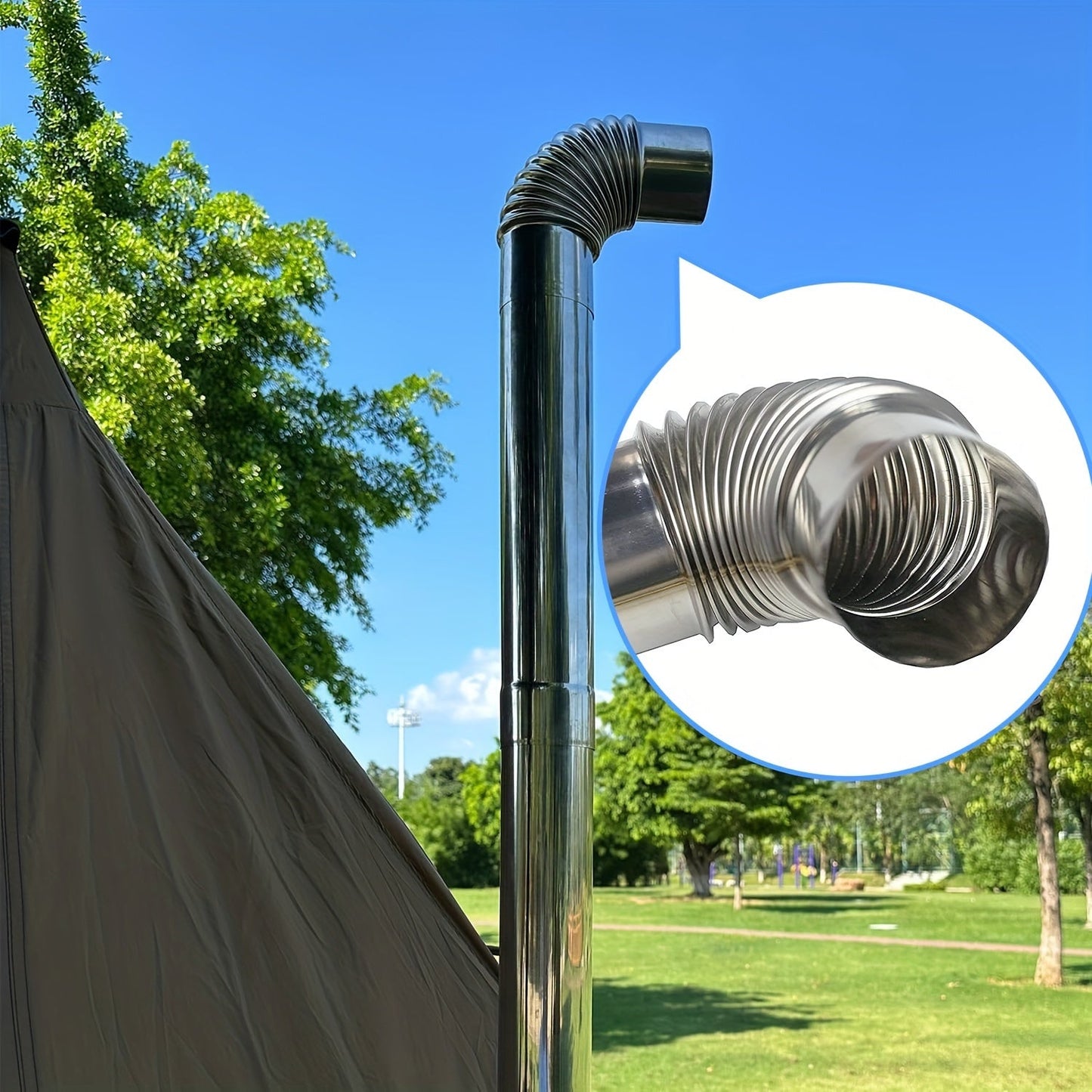 Two 90-Degree Stainless Steel Stove Pipe Bends, 2.36 Inches Each, for Outdoor Camping Tent Stove. Ideal for Wood-Burning Stove Chimney Extension and Conversion. Must-Have Accessories.