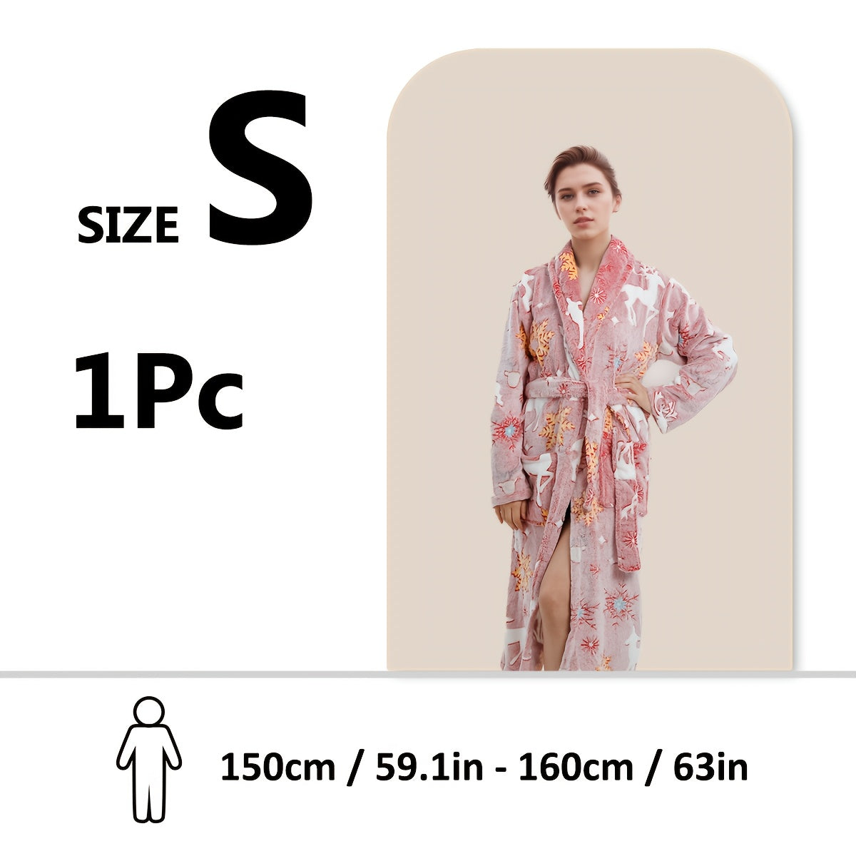 Soft cartoon print bathrobe - cozy, machine washable for shower & sleep.