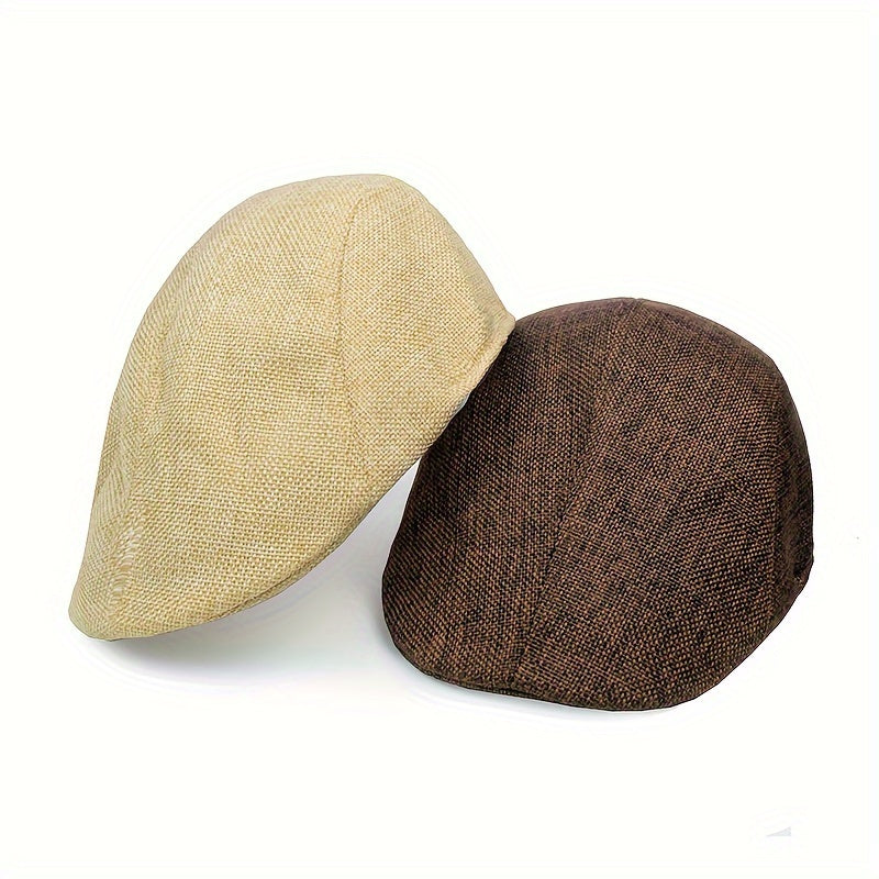 Stylish and Lightweight Cotton and Linen Beret Cap for Mature Adults, Perfect Gift Option