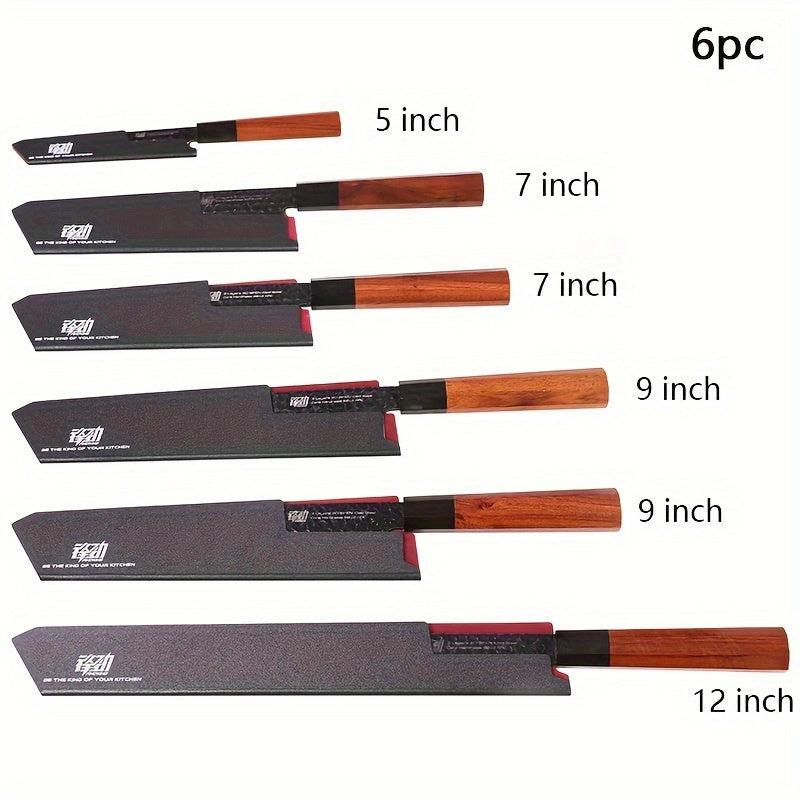 Discover the FINDKING Brand 4-12 Piece Knife Edge Guard Set in a Universal Black PP Plastic Sheath. This Non-Toxic knife protector ensures safe and convenient storage for your Chef Kitchen Knives.