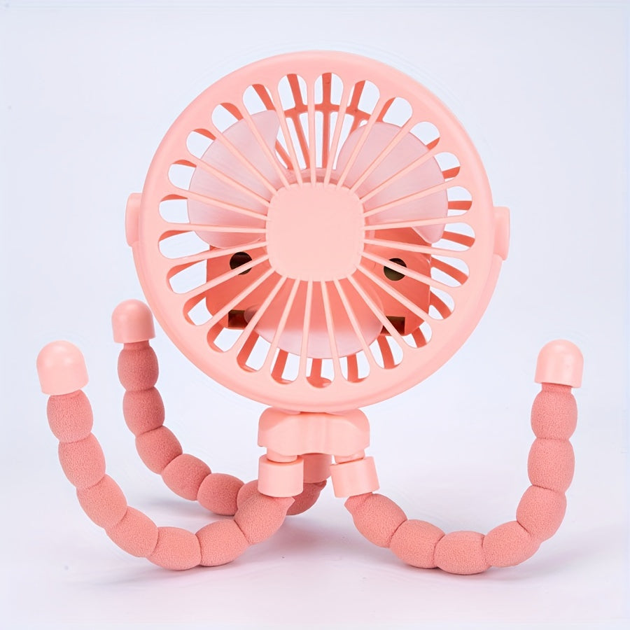 Rechargeable USB Fan in the Shape of an Octopus, Portable Mini Fan with Multiple Modes, Extended Battery Life, and Silent Operation