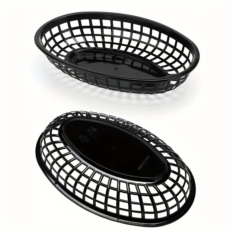 Plastic food serving trays in sets of 12, 24, or 36. Ideal for use in restaurants and kitchens for serving fast food like hamburgers and chips. Serveware accessories.