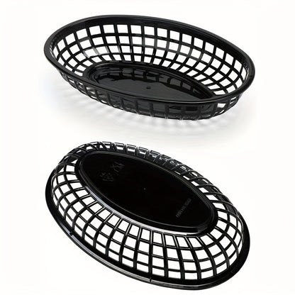 Plastic food serving trays in sets of 12, 24, or 36. Ideal for use in restaurants and kitchens for serving fast food like hamburgers and chips. Serveware accessories.