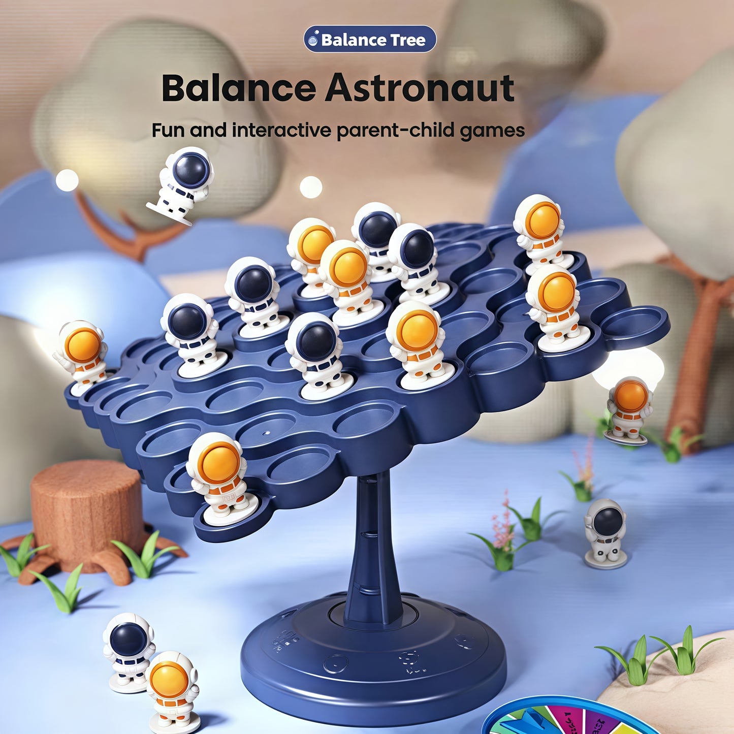 Standard Edition Astronaut Balance Tree Board Game made of ABS material for 2 players, promotes reflexes and critical thinking skills for family gatherings.