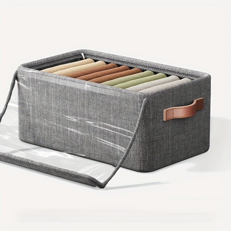 Contemporary Fabric Under-Bed Storage Boxes featuring Flip Top Closure, Water-resistant Multi-functional Bins for Clothing, Blankets, and Trousers - Can be Stacked to Save Space.