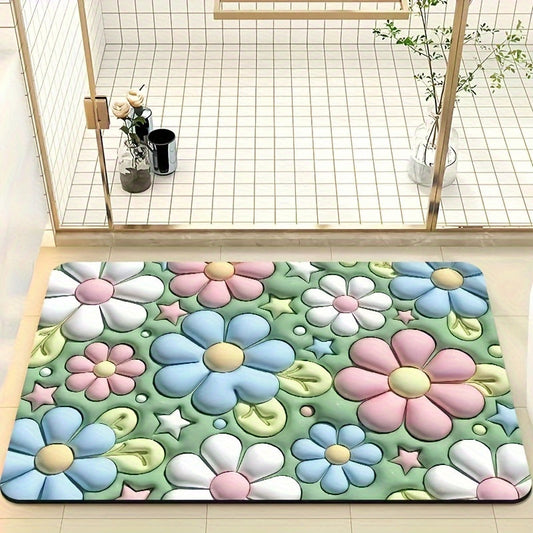 Set of ultra-soft crystal velvet door mats, designed for both the bathroom and entryway. These non-slip and absorbent mats are machine washable and add a touch of home decor to any space.