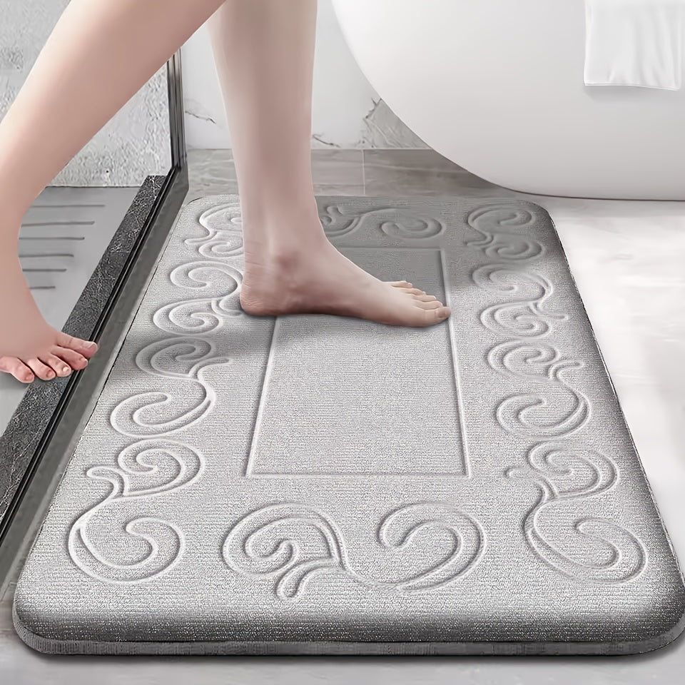 Memory Foam Bath Mat with Soft Rebound - Lightweight, Quick Drying, and Rectangular shape