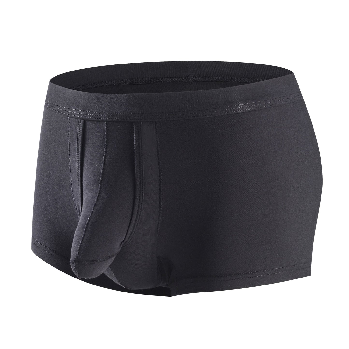 Men's boxer briefs with U-Concave pouch and elephant nose design in black color.