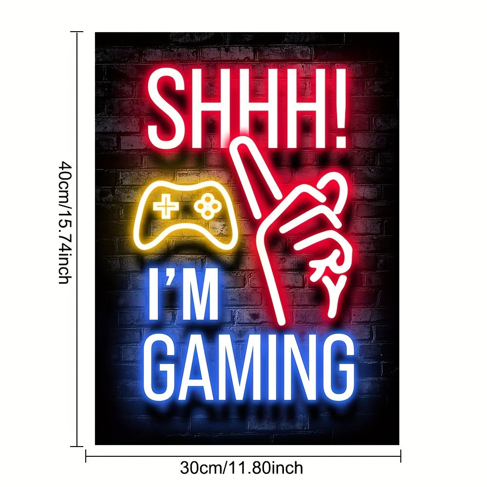 Neon game poster for electronic sports room, game hall, and boys' bedroom - ideal wall decor for gamers.