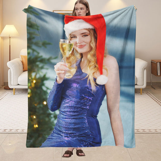 Soft, warm, and personalized flannel fleece throw blanket, perfect for adding a unique touch to your home decor. Customize with your own photos and text for a one-of-a-kind gift for all occasions. Made of high-quality polyester for a plush feel, this