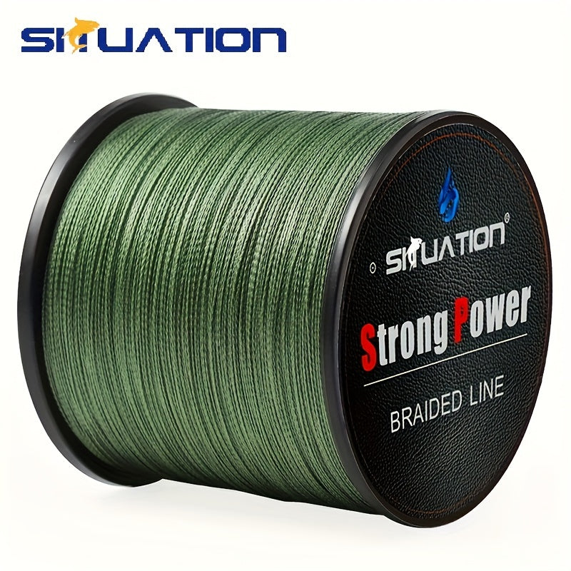 SIIUATION Ultra-Durable 499.87m PE Braided Fishing Line - 4-Strand, Anti-Abrasion, Smooth Long Casts, Available in Various Strengths, Super Strong, Multifilament.