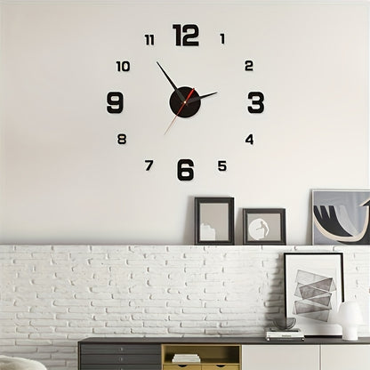 Nordic Style DIY Silent Wall Clock with Self-adhesive Decoration. Simple yet creative acrylic clock for living room or bedroom. Battery not included.