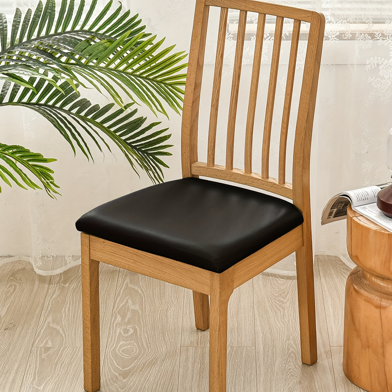 PU leather chair slipcover protects against cat scratches, suitable for chairs in hotels, offices, banquets, and homes.