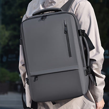 New multifunctional men's backpack made from durable nylon fabric. Suitable for short trips and convenient business travel, featuring multiple pockets and large capacity. Perfect for