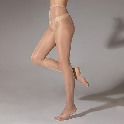 Women's sexy tights with shiny pearlescent and luminous silvery horse oil finish.