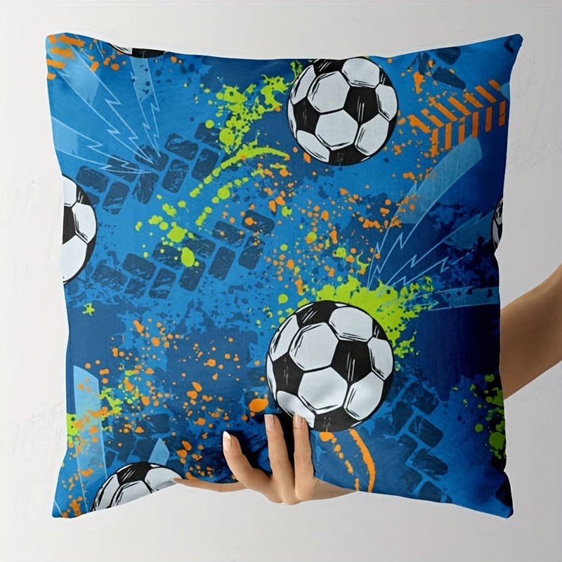 Soccer Pattern Pillowcase - 1 Piece (Pillow Core Not Included)
Decorate your living room, bedroom, dorm room, or home with this soccer ball printed pillowcase. 
Size: 45.72 x 45.72 cm. Pillow core not included.