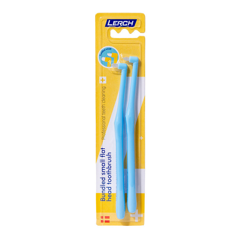 2-Pack Oral Toothbrushes with Single-Tufted Microfiber Bristles, Flexible, Specialized for Braces and Teeth Gap Cleaning