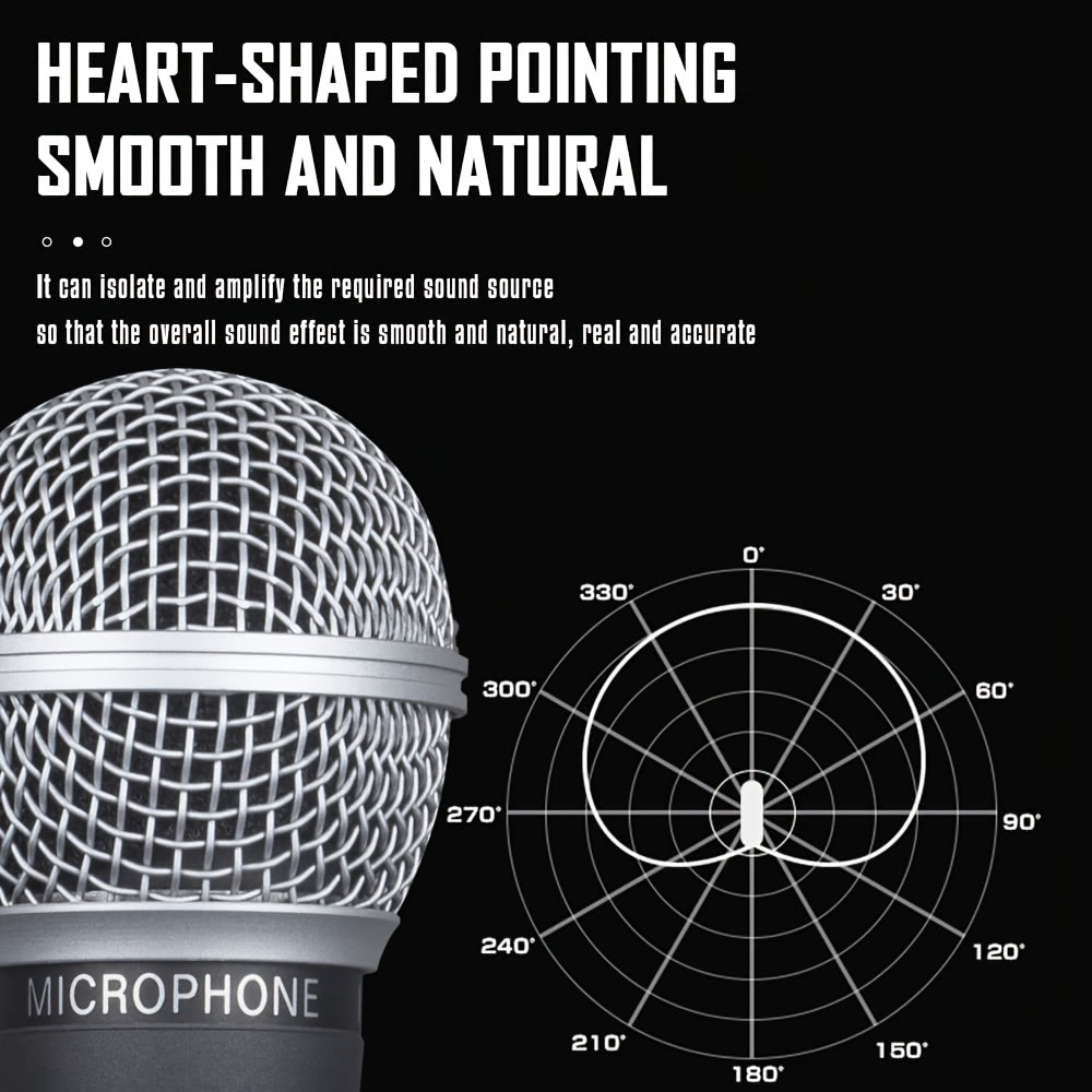 Professional SM58 Dynamic Vocal Microphone with Cardioid Wired Mic and 6.35mm Jack, DC Powered for Stage, Singing, Streaming, Video Conferencing, Gaming, and Karaoke - No Battery Needed.