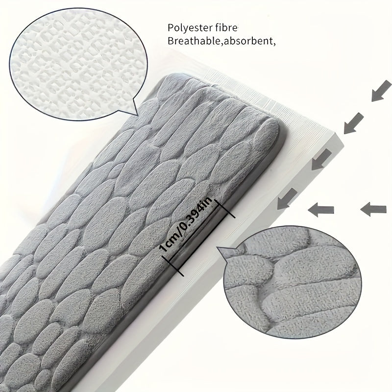 1 pc Pebble Pattern Floor Mat, Absorbent & Quick-drying, Non-slip & Super Soft Entry Rug for Bathroom, Bedroom, Kitchen, Living Room - Ideal Home Decor and Bathroom Supplies.