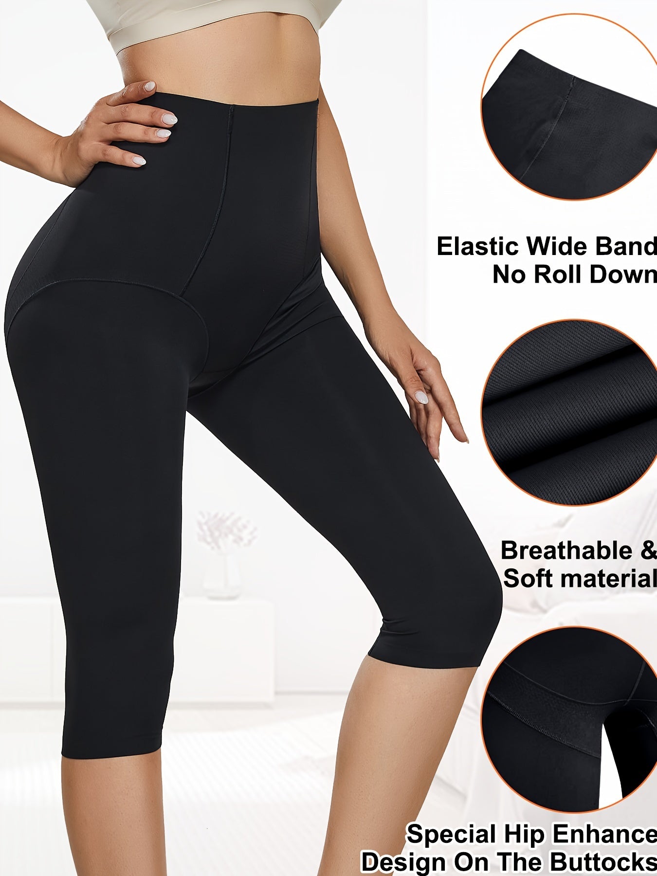 Smooth shaping shorts and compression slimming capri pants for women, providing tummy control and shaping.