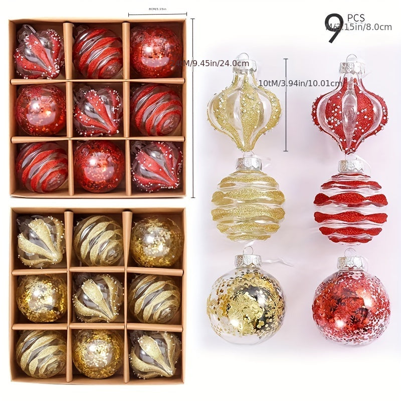 1 box of 9 8cm Christmas balls for wholesale holiday decorations and gifts. Ideal for venue layout, Valentine's Day, Christmas, and holiday parties.