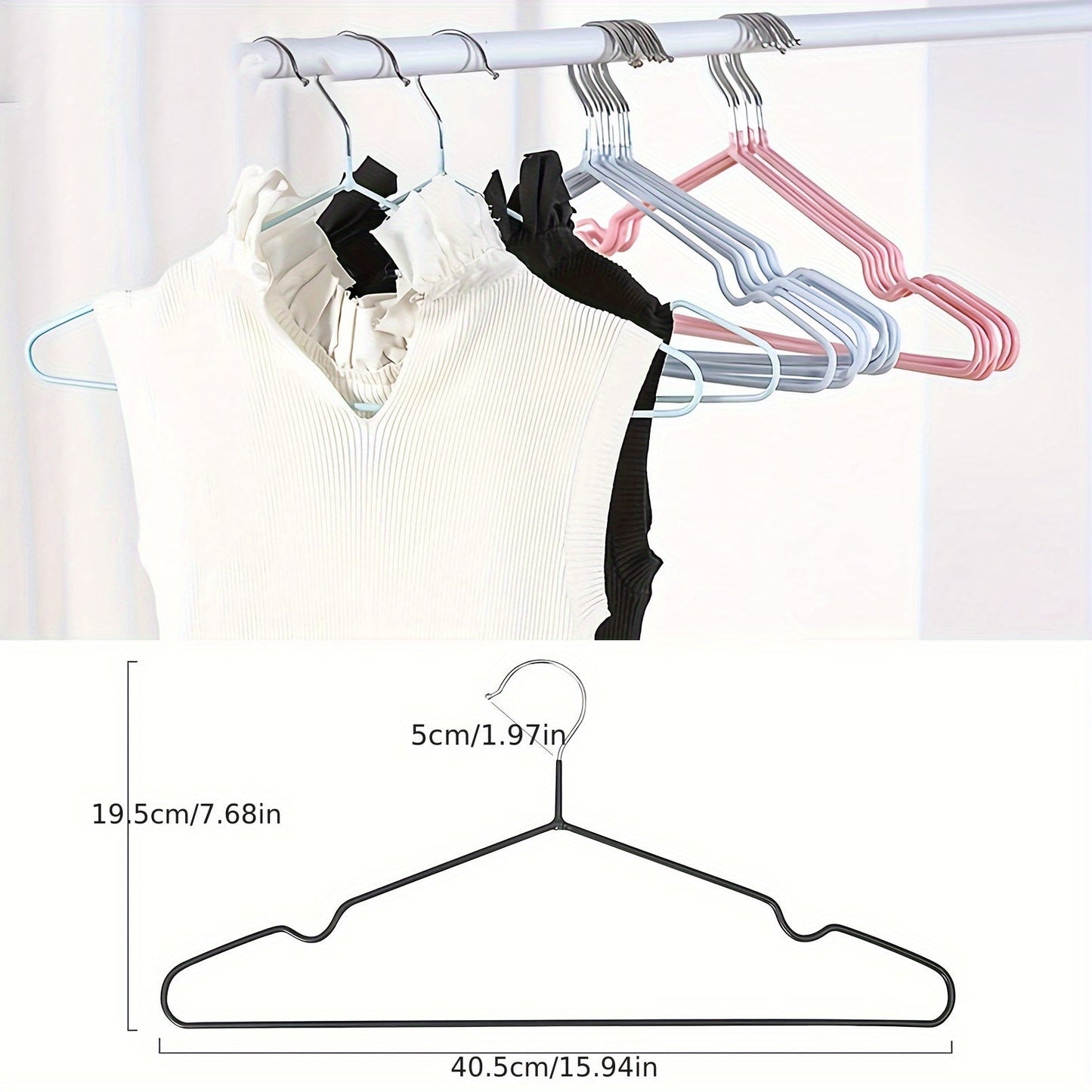 Get organized with this set of 30 heavy-duty non-slip metal coat hangers. Designed for efficiency and durability, these hangers are perfect for home or retail use. Save space and keep your clothes neatly organized with these sturdy hangers.